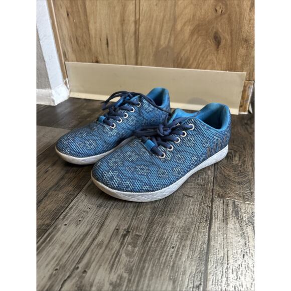 NoBull Cherry Blossom Size 7 M /8.5 WBlue Superfabric Athletic Training Shoes - Picture 1 of 6